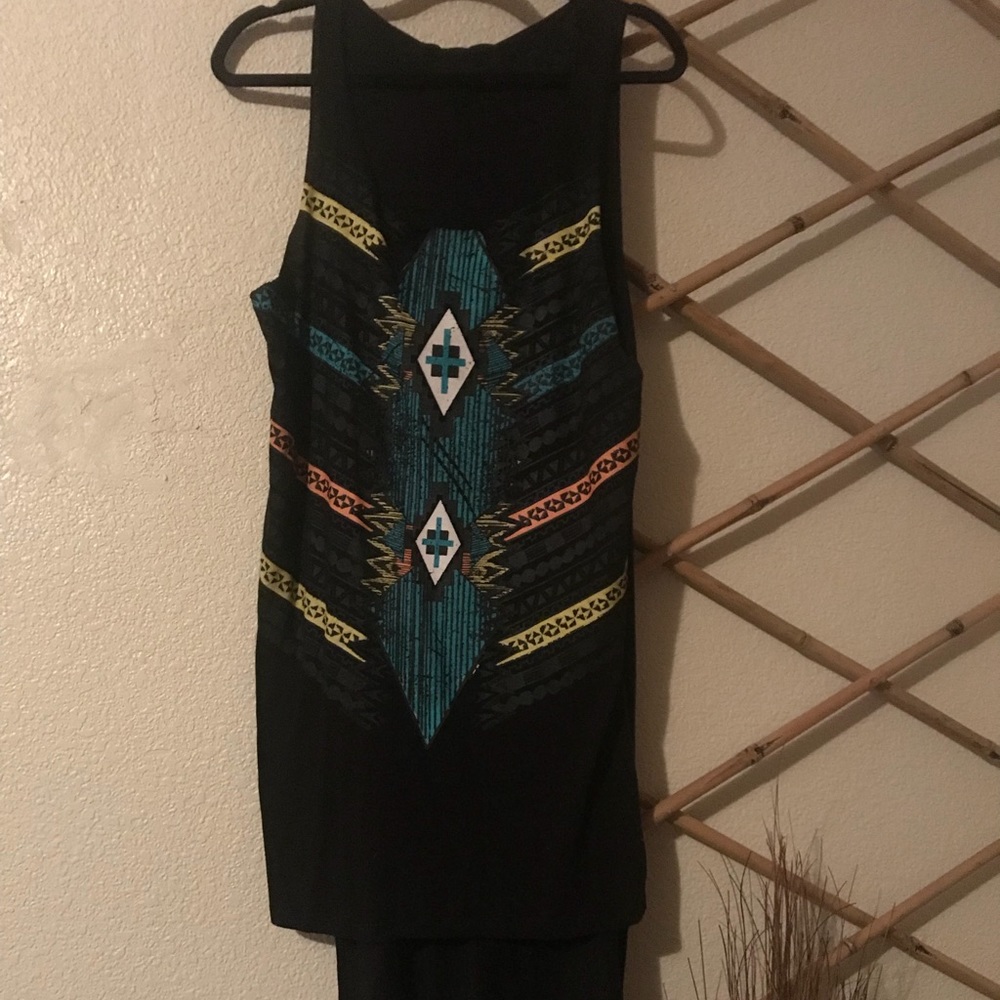 Black sleeveless cotton dress